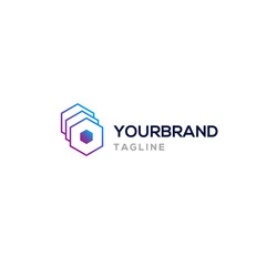 triple cube logo template vector