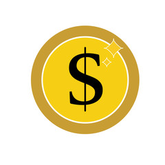 gold coins set isolated on white in different positions