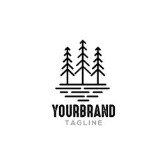 Line Pine tree Logo design inspiration