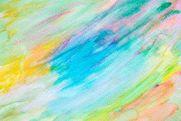 Abstract Hand painted Watercolor Colorful wet background on paper. Watercolor texture for creative wallpaper or design art work. Pastel colors