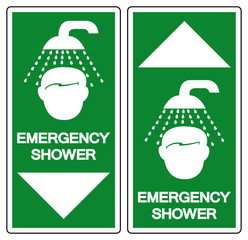 Emergency Shower Symbol Sign, Vector Illustration, Isolate On White Background Label. EPS10
