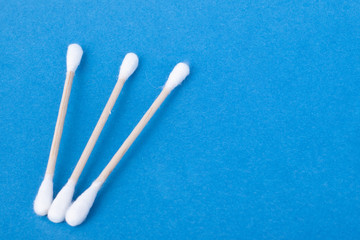 cotton buds for cleaning auricles copy space