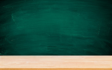 Abstract Natural wood table texture on Chalk rubbed out on background : Top view of plank wood for graphic stand product, interior design or montage display your product. Education concept.