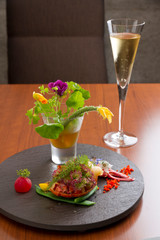 French cuisine and champagne