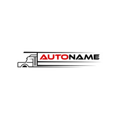 Truck silhouette logo template vector