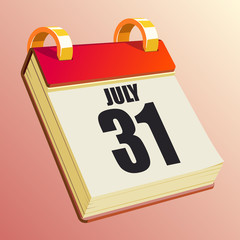 July 31 on Red Calendar