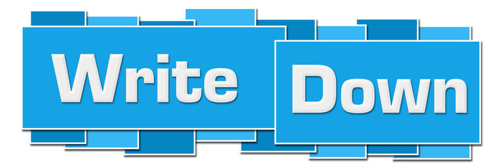 Write Down Blue Horizontal Squares Boxes 