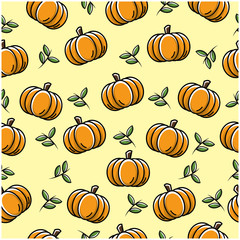 pumpkin leaf vector seamless pattern