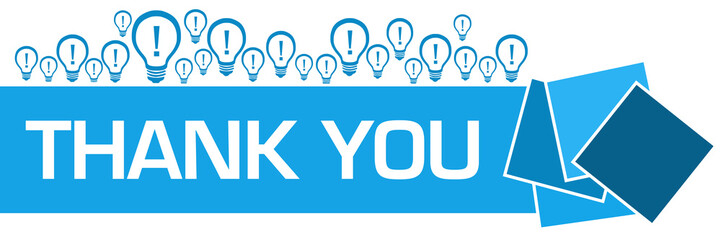 Thank You Blue Bulbs Squares Texture Blue 