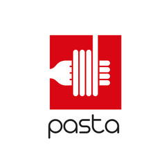 pasta logo design template vector