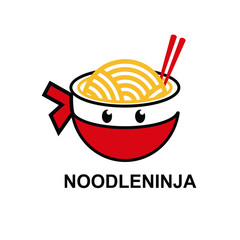 noodle logo design template, vector editable