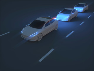 Fototapeta na wymiar Driverless self driving, autonomous vehicle, autopilot vehicle with lidar technology, electric vehicle