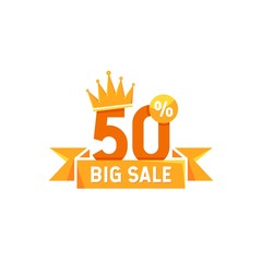 Fototapeta na wymiar Big Sale Mega Sale 10% 25% 50% 75% 100% Logo Template Design