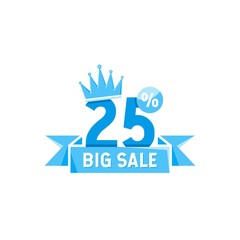Big Sale Mega Sale 10% 25% 50% 75% 100% Logo Template Design