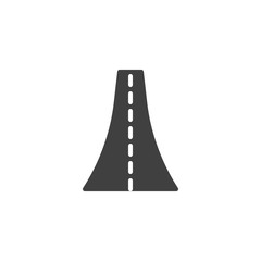 Highway road vector icon. filled flat sign for mobile concept and web design. Straight road glyph icon. Symbol, logo illustration. Vector graphics