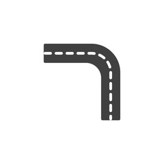 Fototapeta premium Turn left road vector icon. filled flat sign for mobile concept and web design. Street Road glyph icon. Symbol, logo illustration. Vector graphics