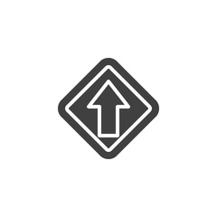 Straight traffic sign vector icon. filled flat sign for mobile concept and web design. Go Straight Road Sign glyph icon. Symbol, logo illustration. Vector graphics