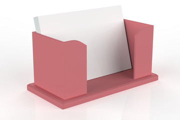 holder for flyer, brochure, booklet, business cards. 3d illustraion