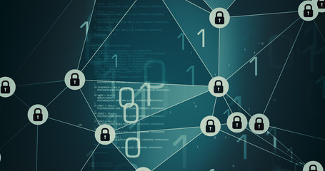 Digital data stream creative graphic backgrounds, digital technology threats