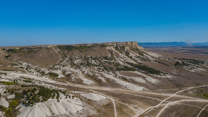 White Rock is a Cliff in Crimea, Russia. Aerial view.