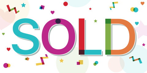 Colorful illustration of "Sold" word