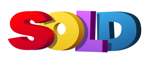 Colorful illustration of "Sold" word