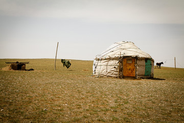 Mongolia - mongolian typical Yurt, Ger, Close from Hohhot Inner Mongolia, China