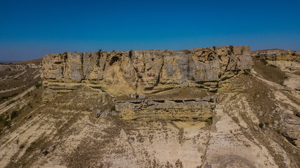 Fototapeta premium White Rock is a Cliff in Crimea, Russia. Aerial view.