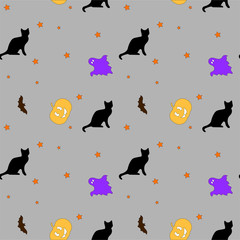 Halloween seamless pattern.empate for design fabric, backgrounds, wrapping paper, package.