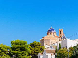 panorama of the city of Altea. A beautiful old town on the hill.