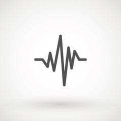 Heartbeat heart beat pulse flat vector icon for medical apps and websites.