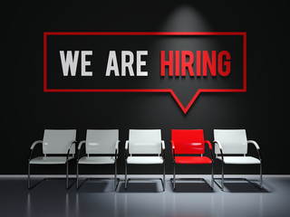 We are hiring text on office wall - 290888801