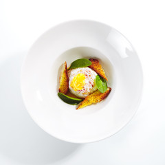 Crab Cake Napoleon with Pike Caviar Sauce Isolated