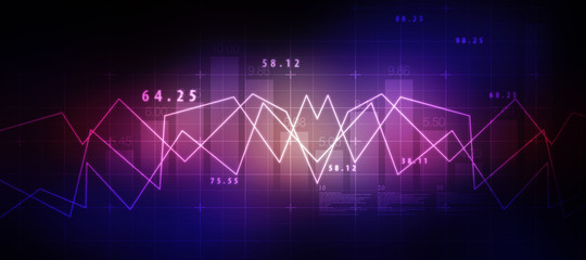 2d rendering Stock market online business concept. business Graph 