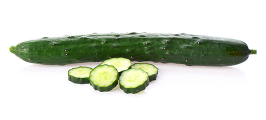 cucumber slices on white background