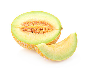 Yellow sweet melon isolated on white background