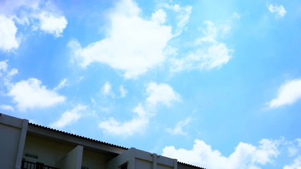 (Time lapse )Beautiful cloudy sunset,view of clouds and beautiful sky, weather, rainstorm,	