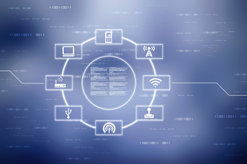 2d illustration technology background