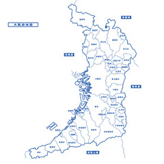 大阪府地図 シンプル白地図 市区町村
