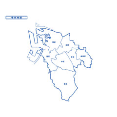 堺市地図 シンプル白地図 市区町村