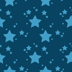 Christmas pattern with blue stars. Computer graphics. Background for gifts, textiles, packaging, notebooks, paper.