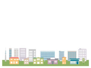 Obraz premium 街並み ビル 住宅