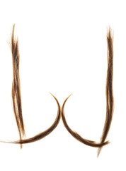 Letters made from woman hair