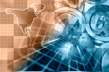 Mail signs, tunnel and map