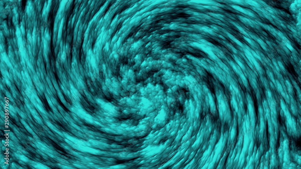 Poster 3d rendering, computer generated whirlwind animation of dense white clouds on a black background