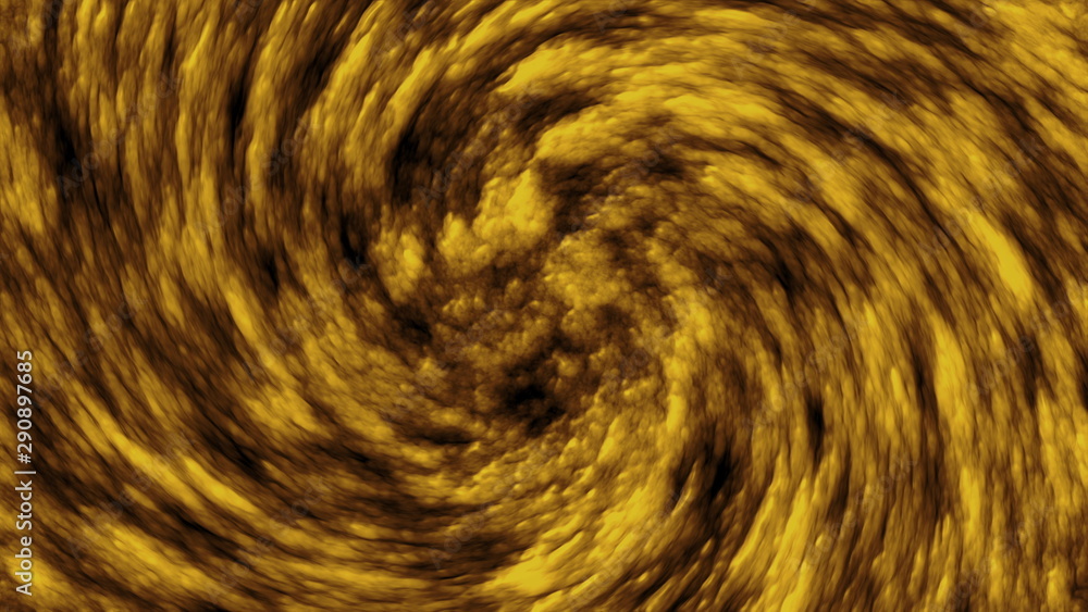 Poster 3d rendering, computer generated whirlwind animation of dense white clouds on a black background