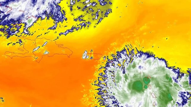 2019 Hurricane Dorian time lapse satellite imagery. Puerto Rico Pass Band 10  This work was created using data provided by NOAA / NESDIS / STAR which is not subject to copyright protection.