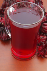 Hibiscus sabdariffa or roselle fruits  tea