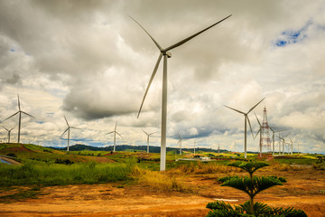 Obraz premium wind turbines in the field