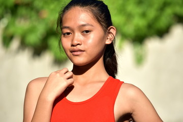 A Serious Pretty Teenage Female